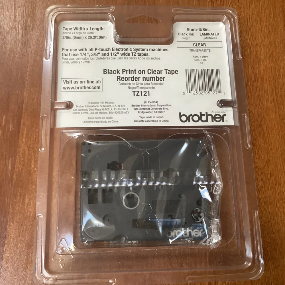 Brother TZ-121 P-touch Electronic Labeling System 3/8” width (9mm)